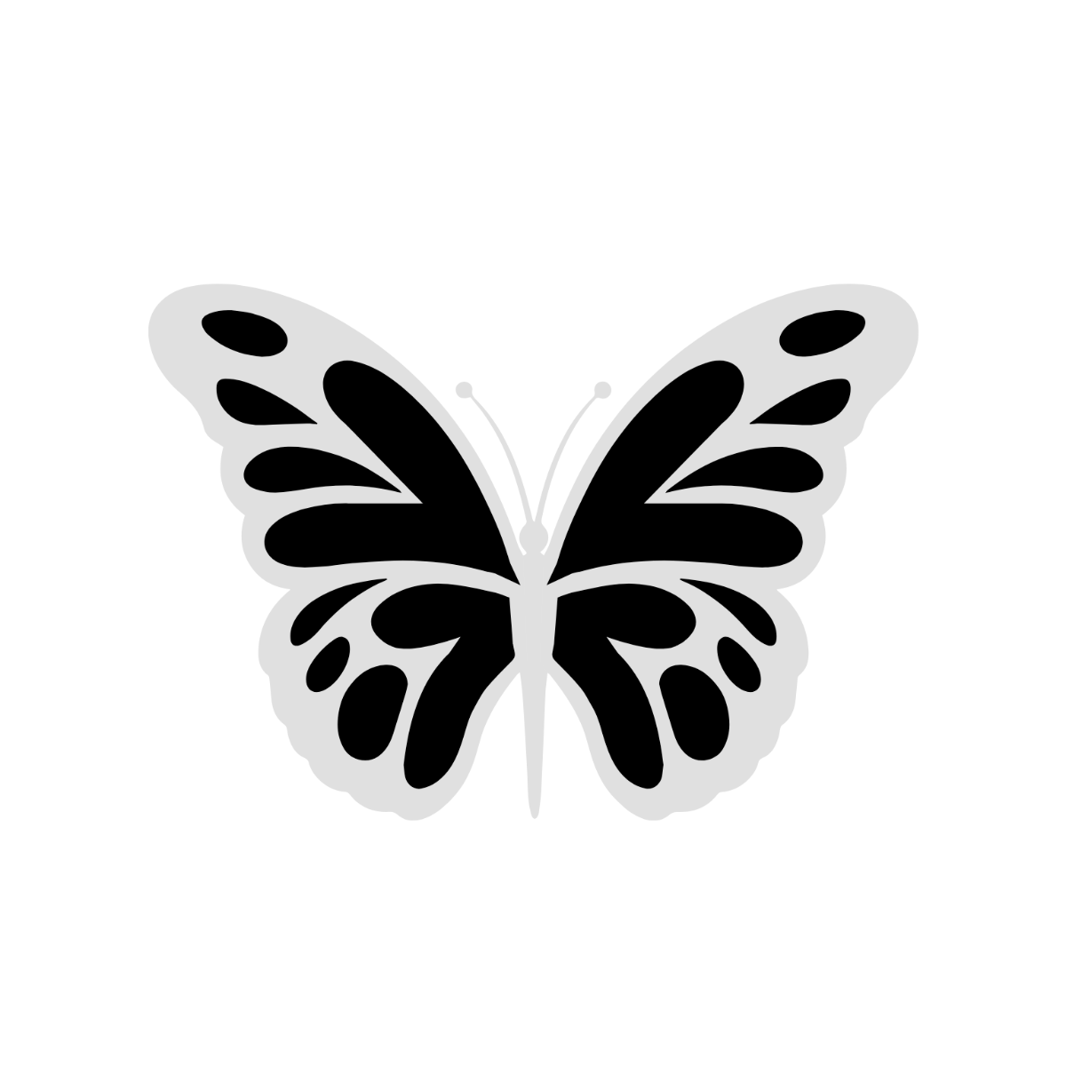 Black & White Butterfly Clipart