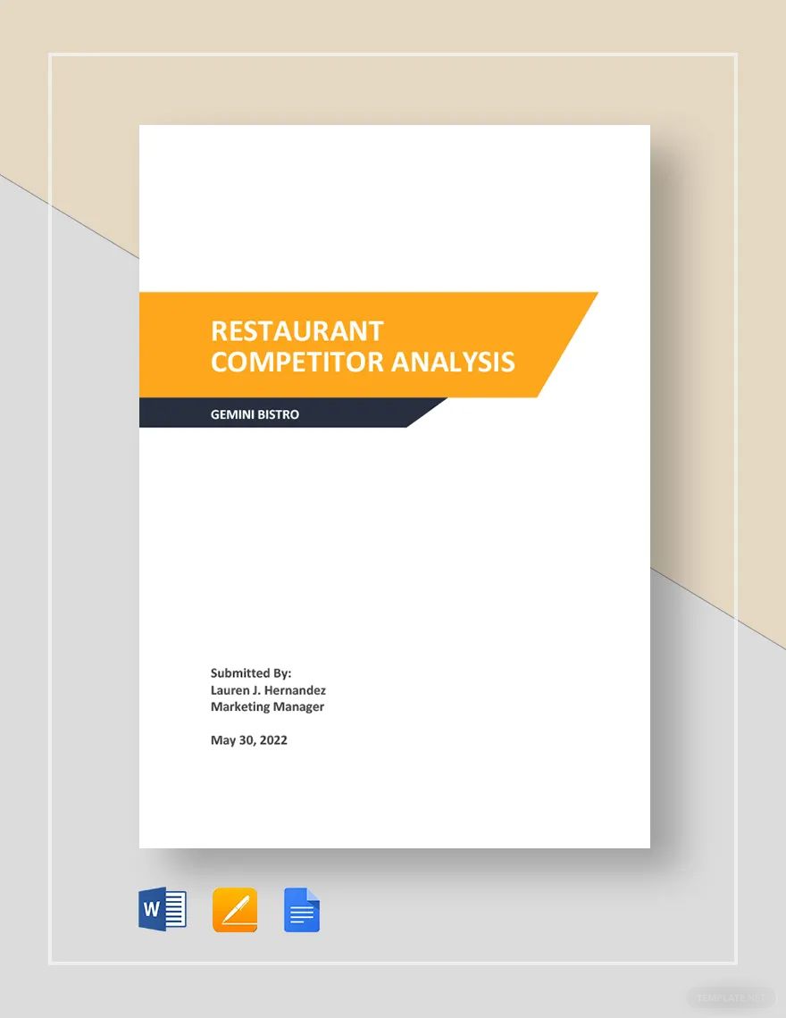 Restaurant competitor analysis template