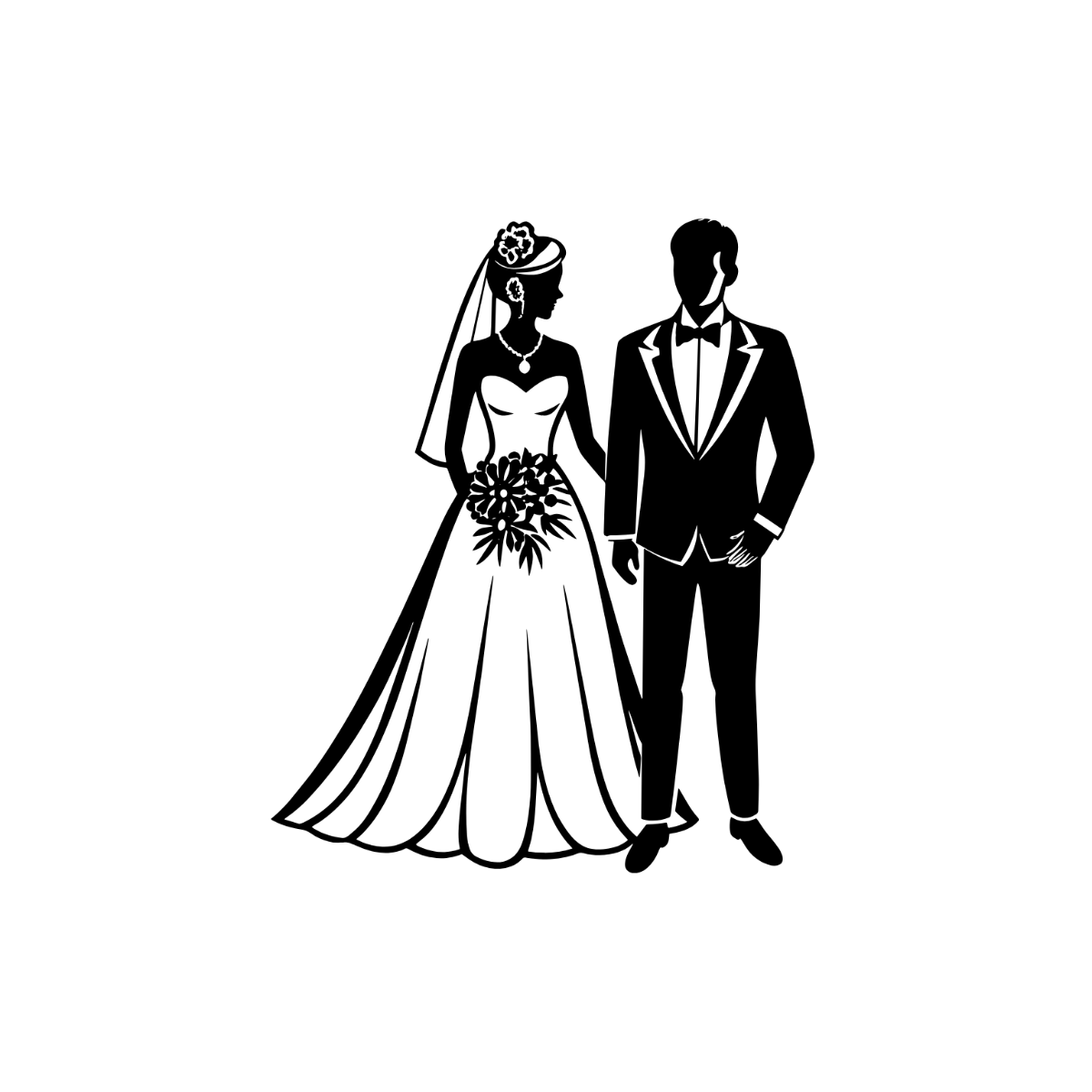 Black & White Wedding Clipart - Edit Online | Template.net