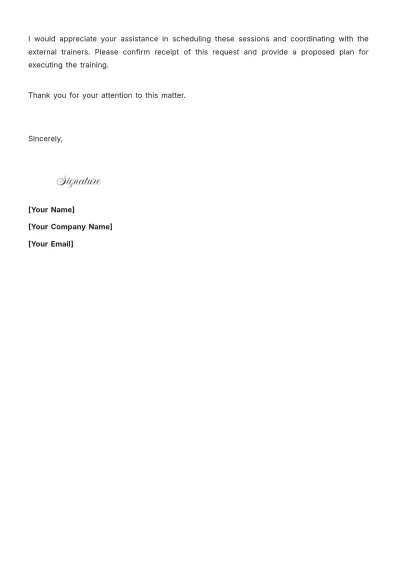 Free Training Requisition Letter Template to Edit Online
