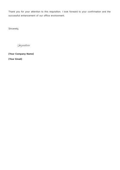 Free Aesthetic Letter of Requisition for Items Template to Edit Online