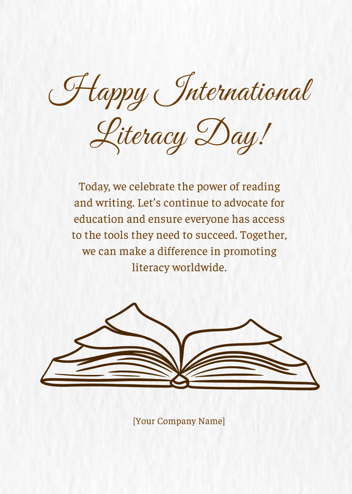 International Literacy Day Greetings Template - Edit Online & Download