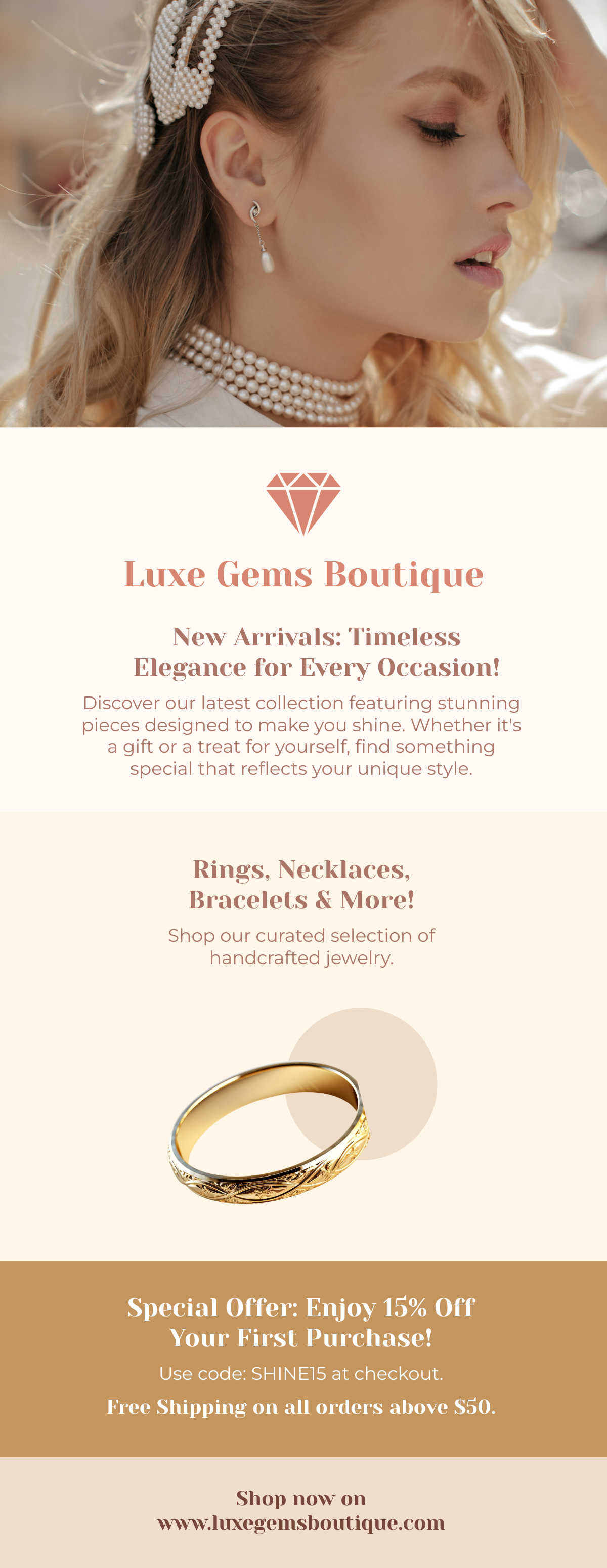 Jewelry Email Newsletter Template - Edit Online & Download