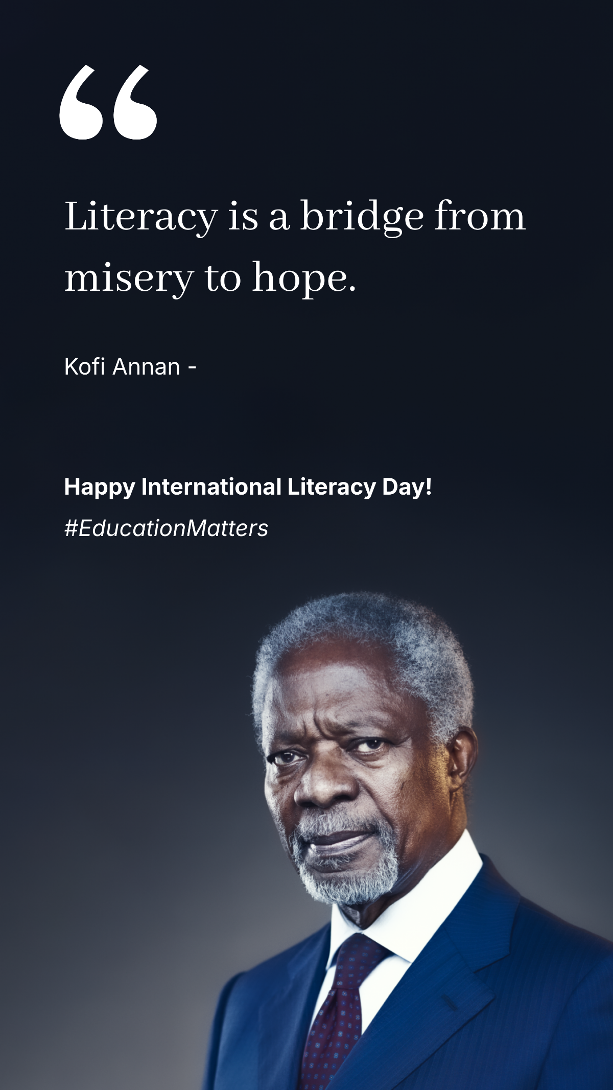 International Literacy Day Quote Template - Edit Online & Download