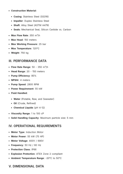 Free Pump Datasheet Template to Edit Online