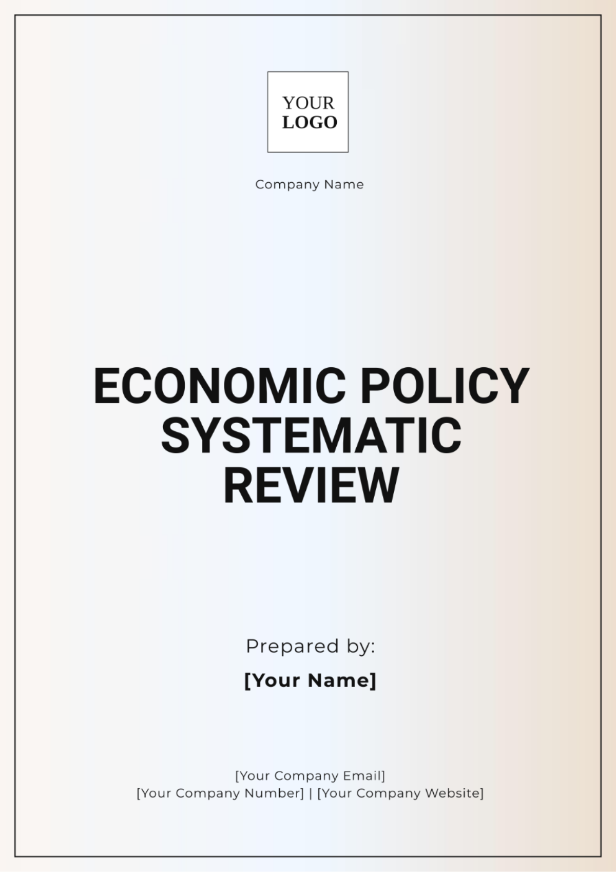 Economic Policy Systematic Review Template - Edit Online & Download