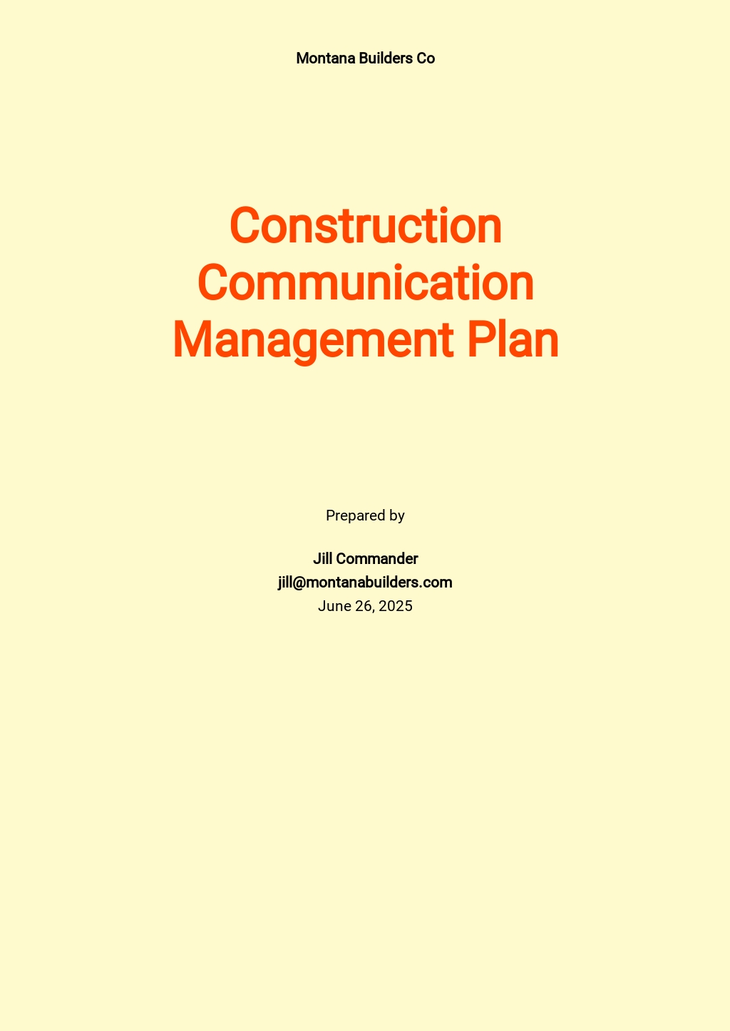 Construction Management Plan Templates in Microsoft Word (DOC ...