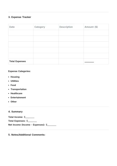 Free Blank Monthly Datasheet Template to Edit Online