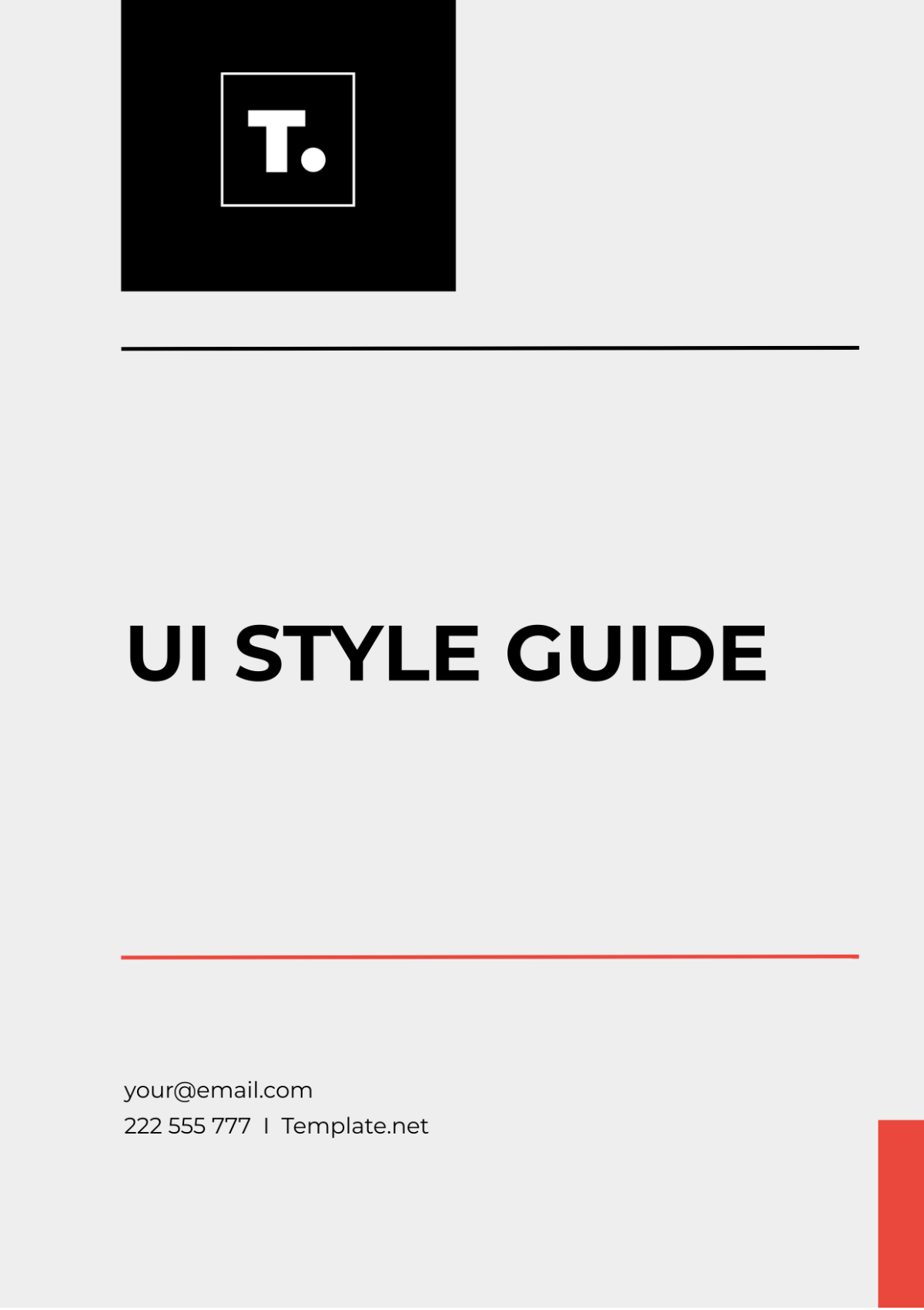 UI Style Guide Template - Edit Online & Download