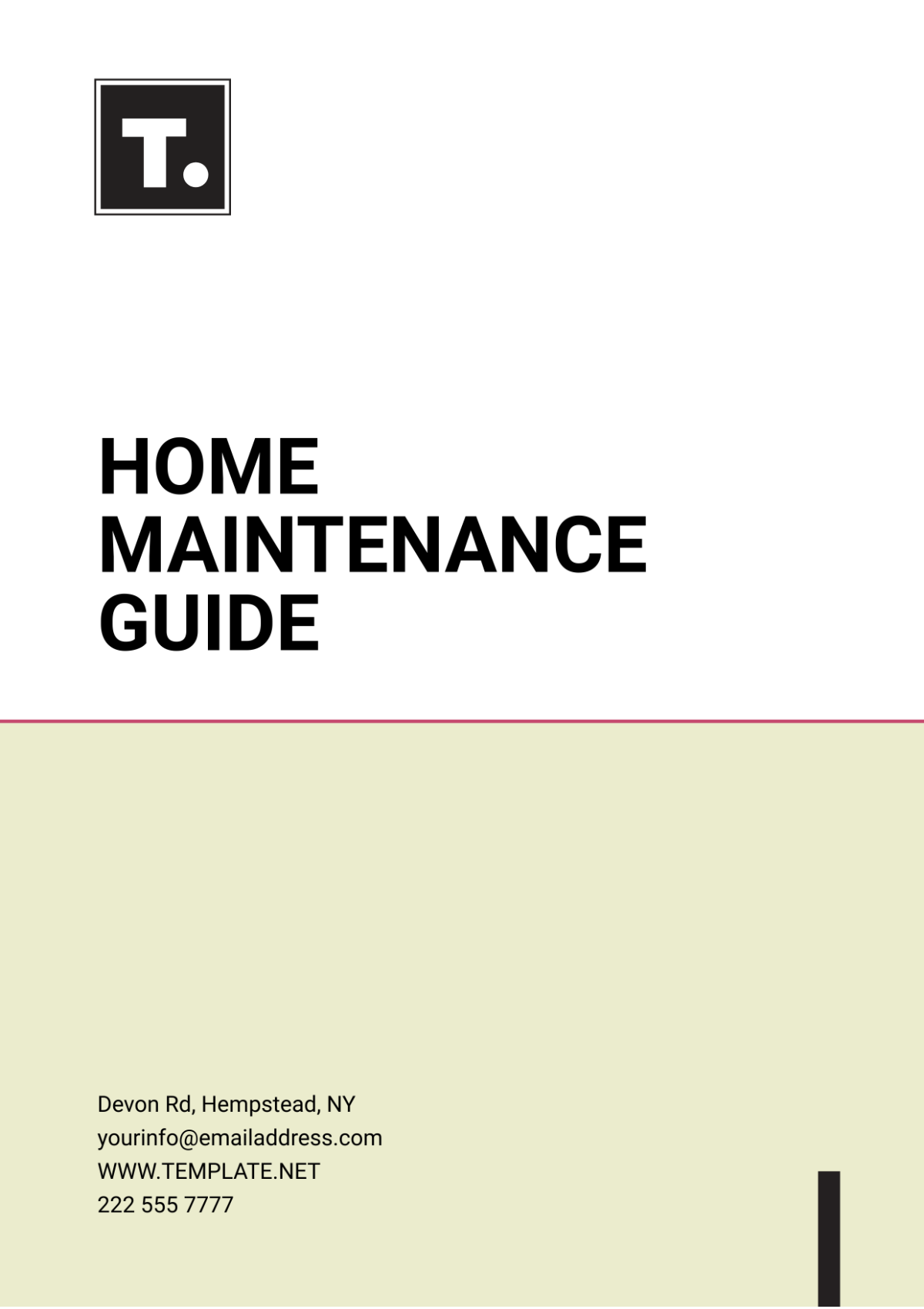 Home Maintenance Guide Template - Edit Online & Download