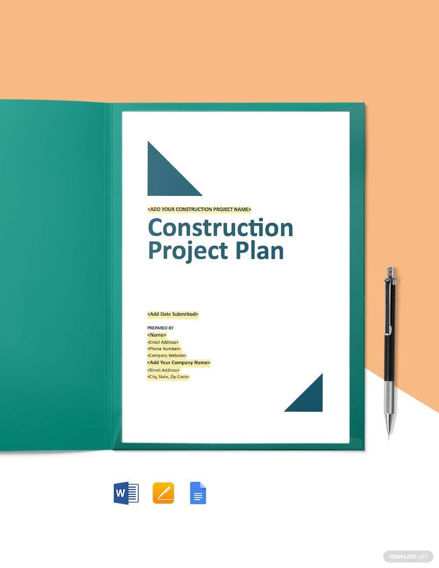 Construction Cost Plan Template