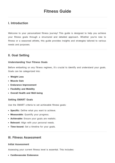 Free Fitness Guide Template to Edit Online