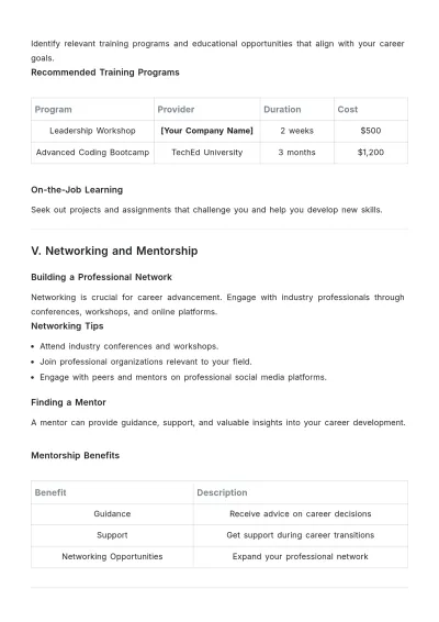 Free Career Development Guide Template to Edit Online