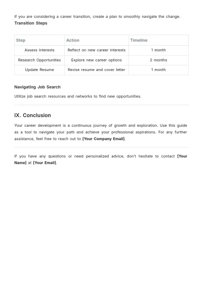 Free Career Development Guide Template to Edit Online
