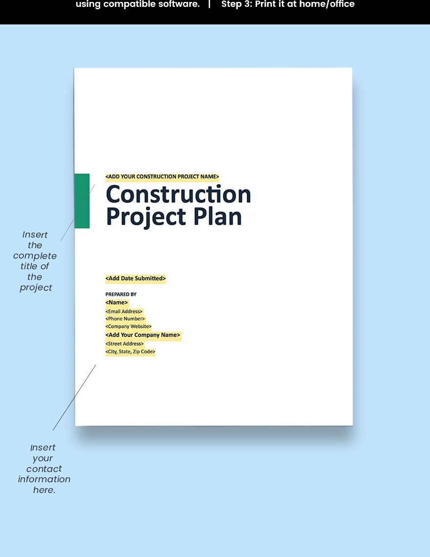 Construction Schedule Management Plan Template
