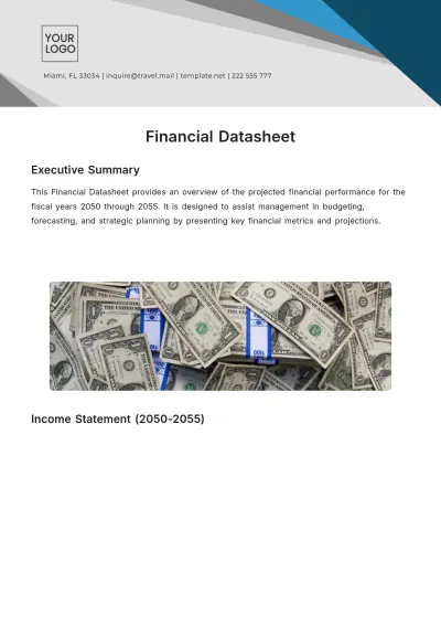 Free Financial Datasheet Template to Edit Online