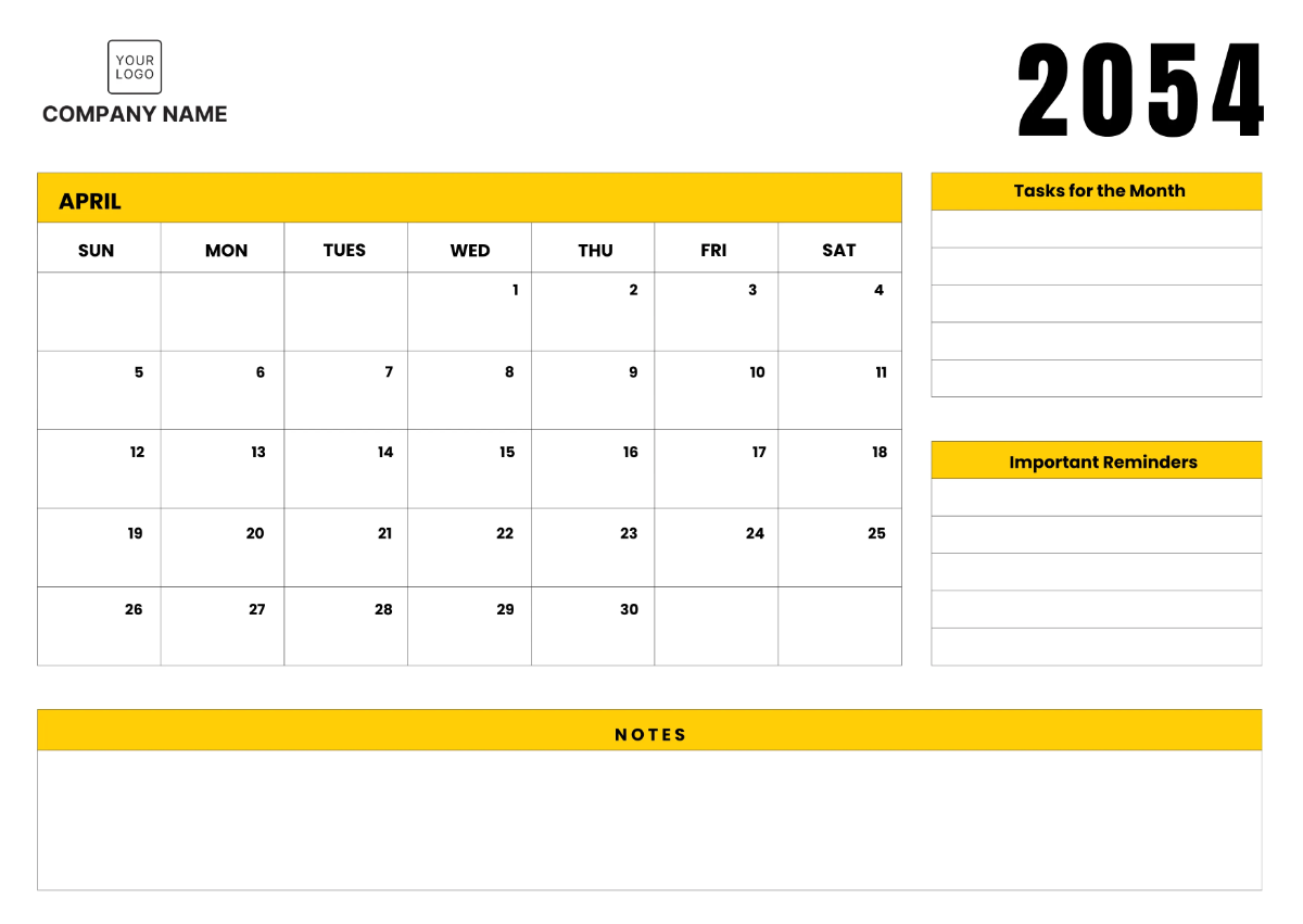 Free Operations Calendar Template to Edit Online