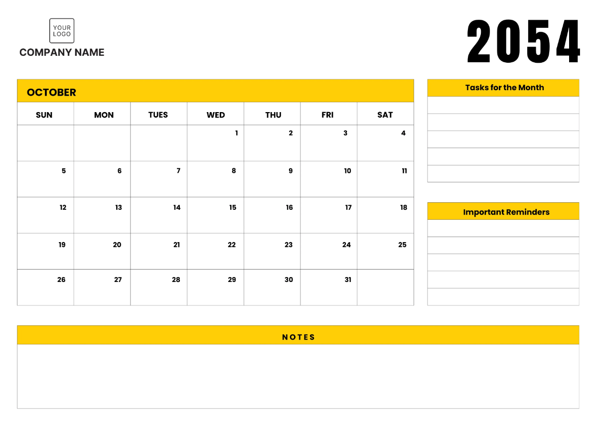 Free Operations Calendar Template to Edit Online