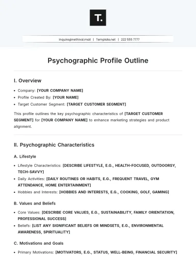Free Psychographic Profile Outline Template to Edit Online | Template.net to Edit Online
