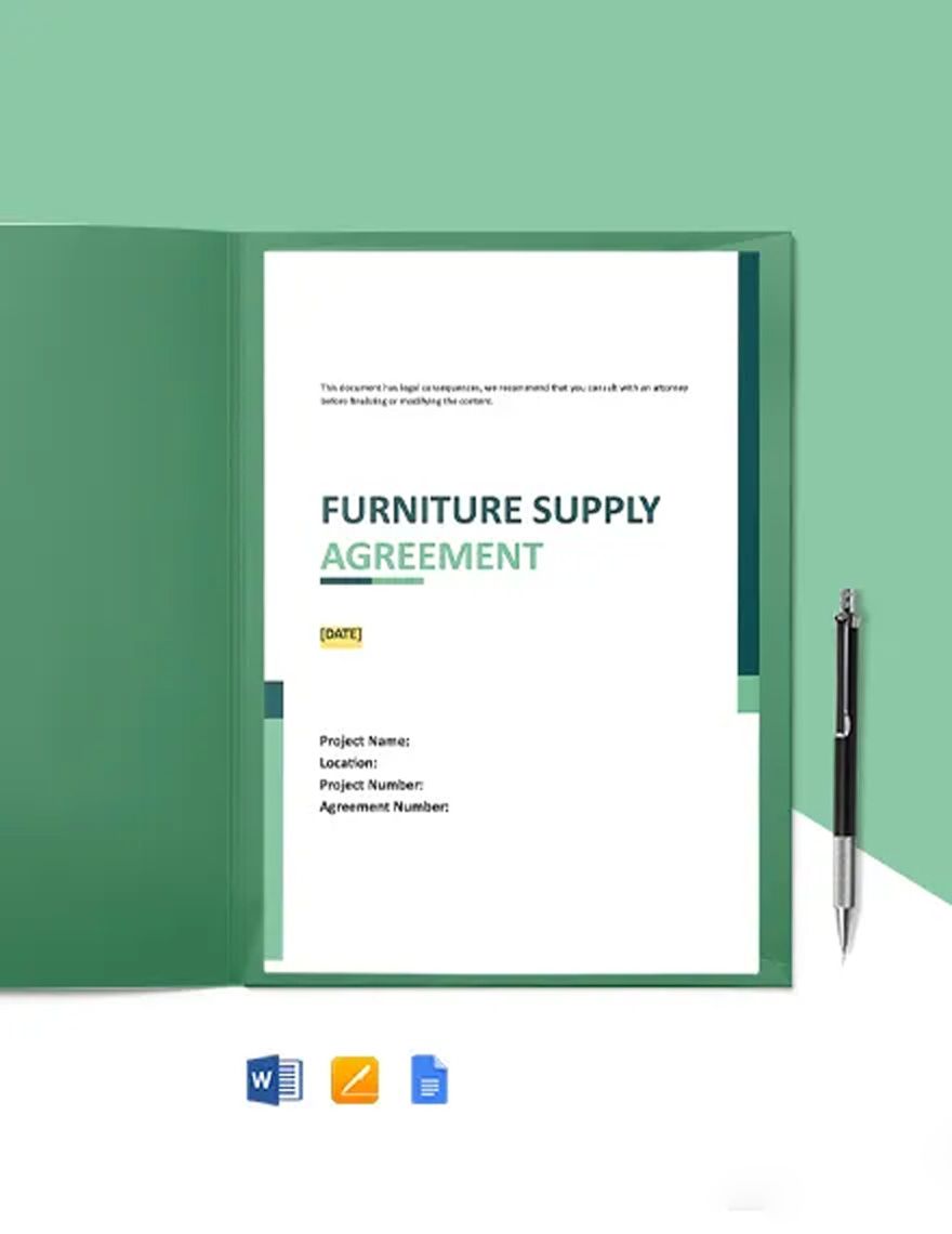 Agreement Between Owner and Vendor for Furniture Template