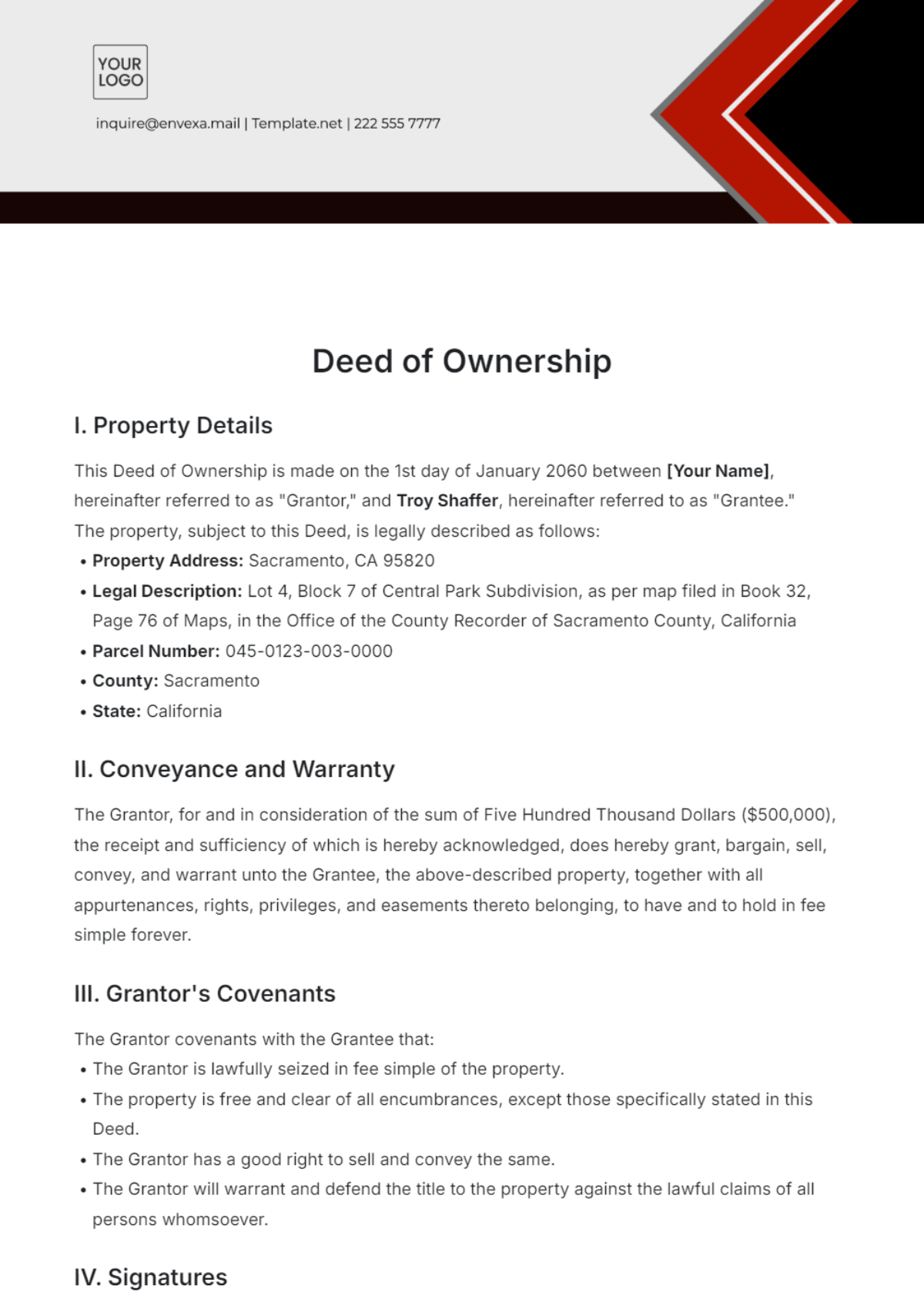 Deed of Ownership Template - Edit Online & Download