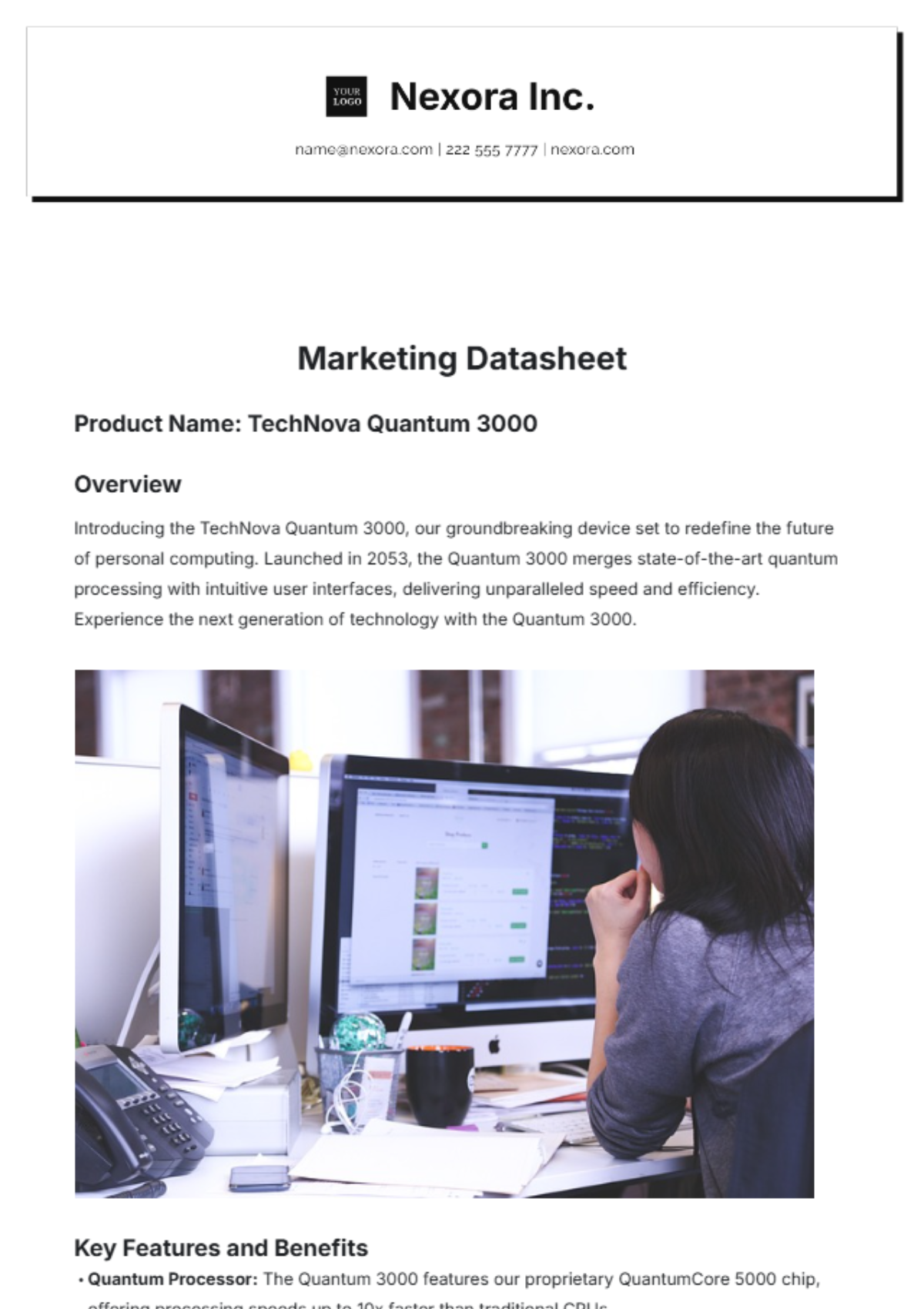 Marketing Datasheet Template