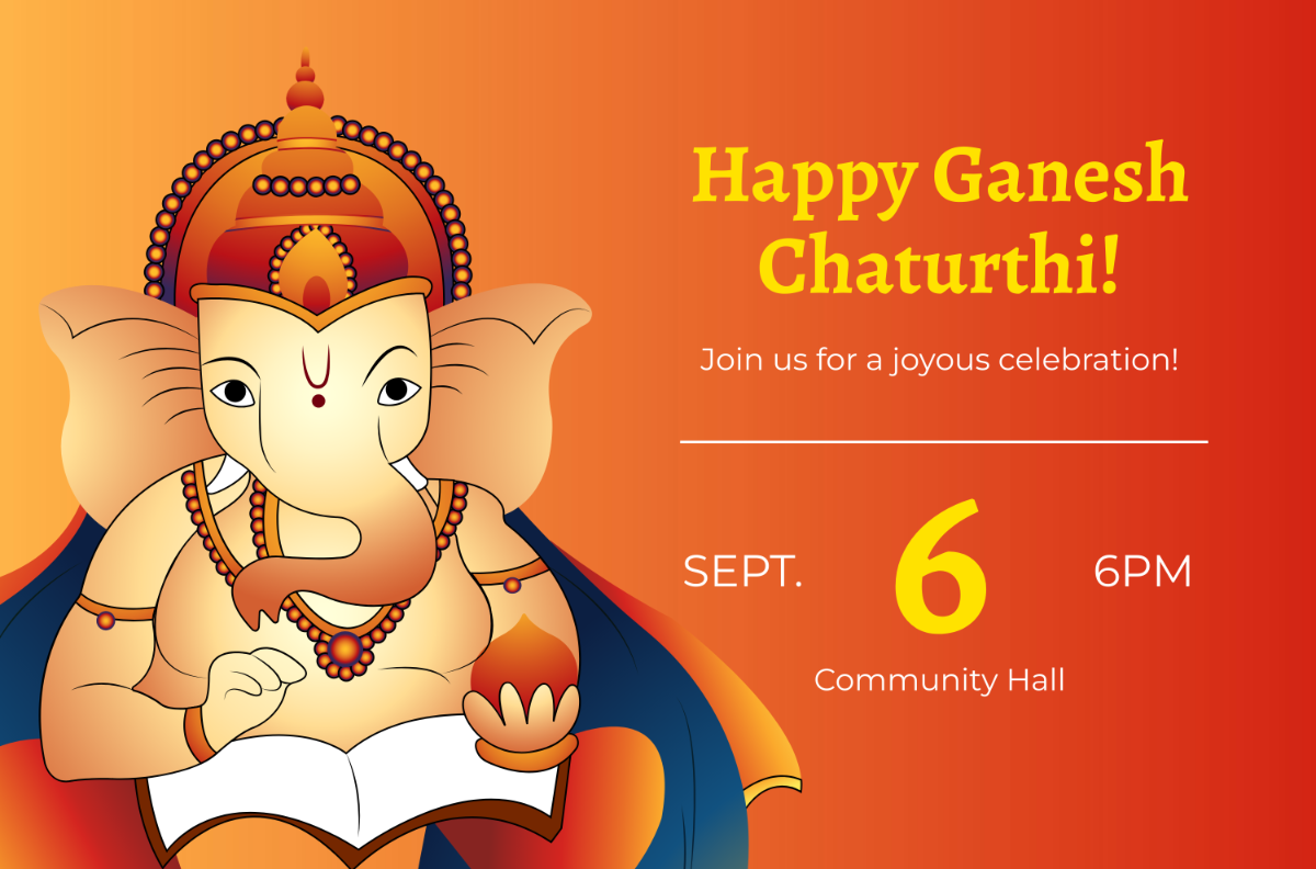 Beautiful Ganesh Chaturthi Banner Template - Edit Online & Download