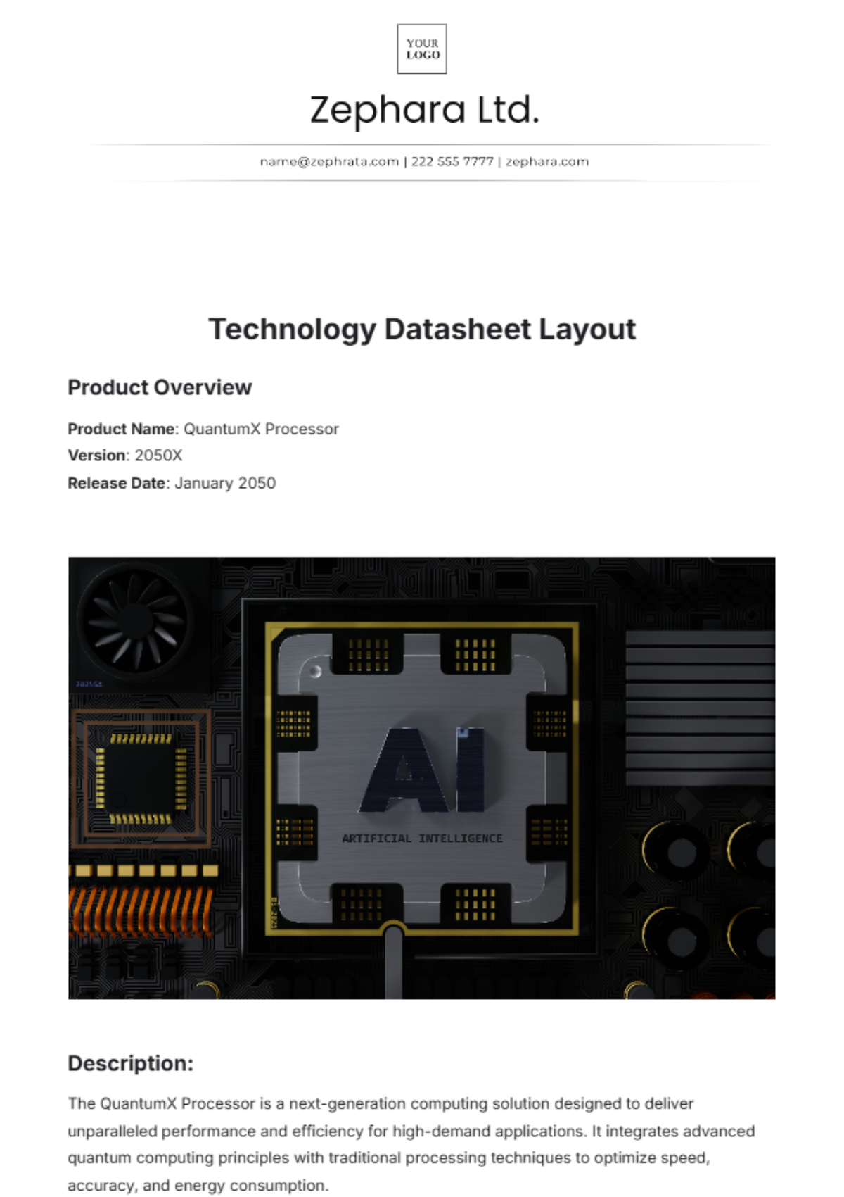 Technology Datasheet Layout Template