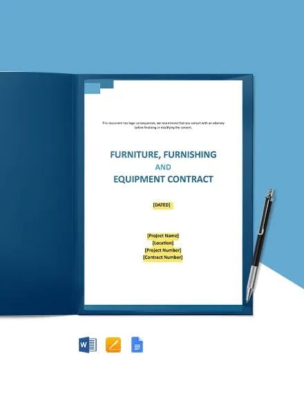 Contract for Furniture, Furnishings and Equipment Template