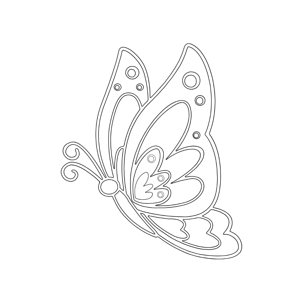 Butterfly Outline Clipart - Edit Online | Template.net