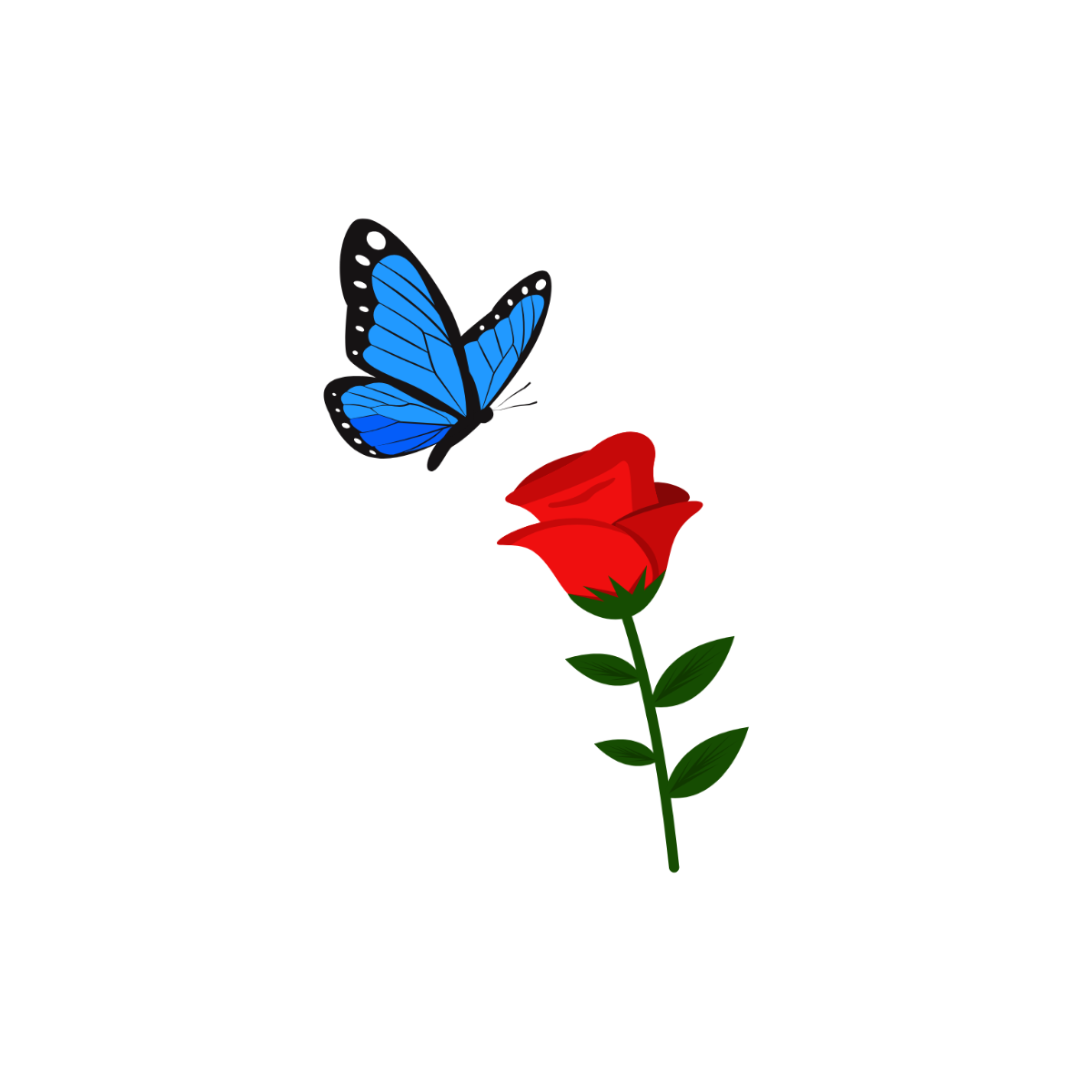 Butterfly Clipart with Flowers