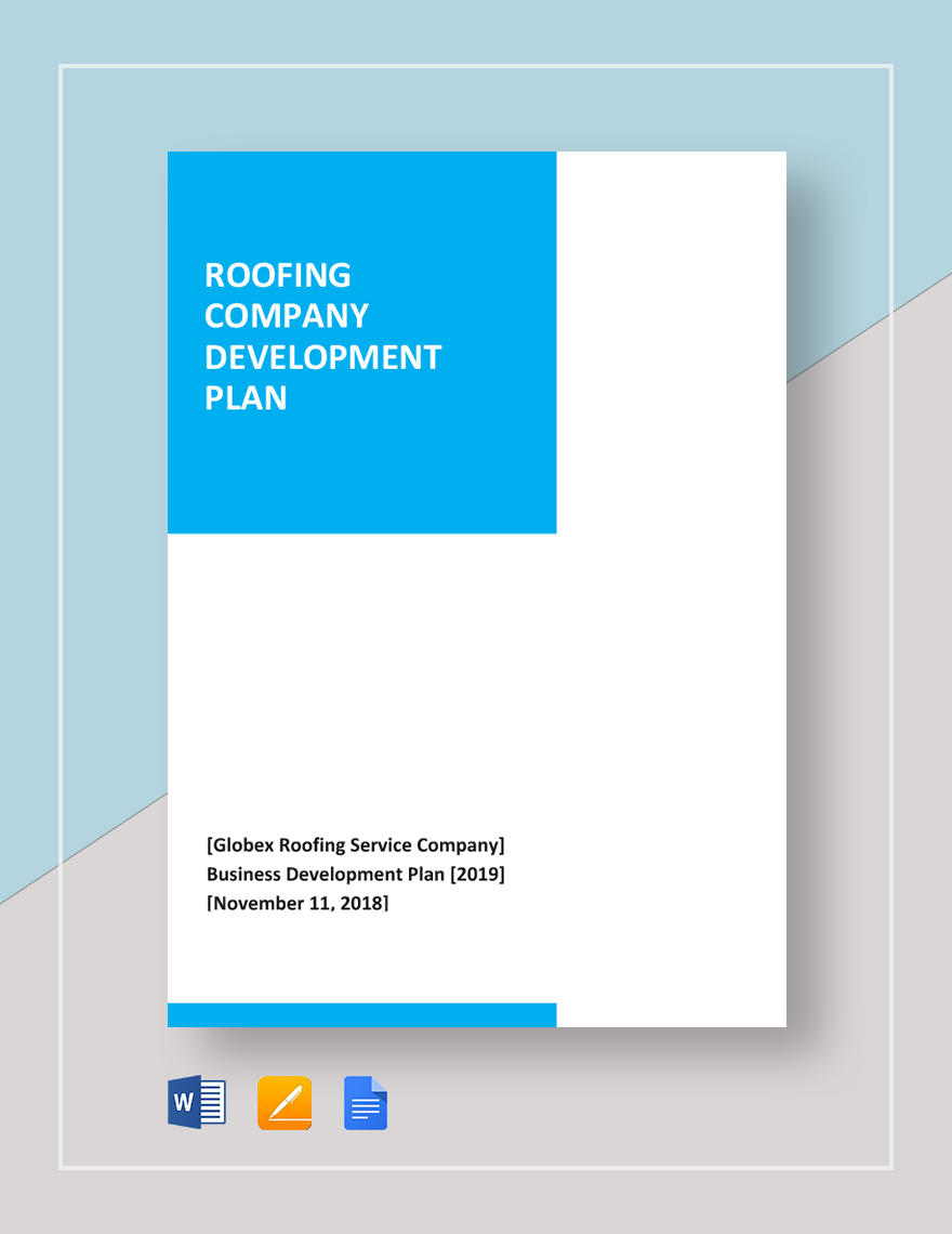 Roofing Company Development Plan Template