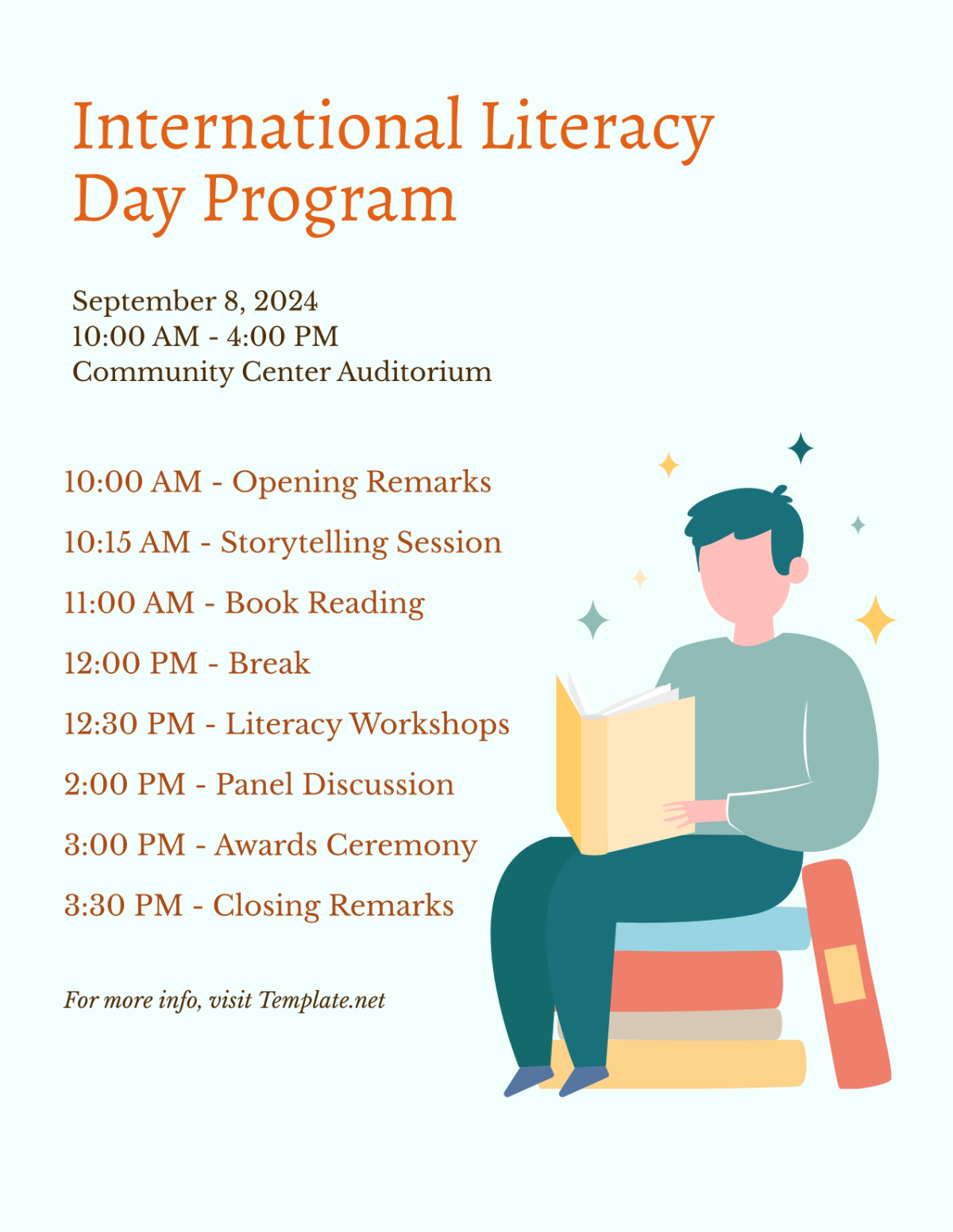 International Literacy Day Program Template - Edit Online & Download