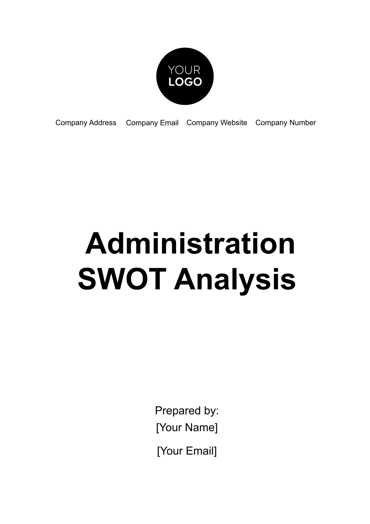 Administration SWOT Analysis Template - Edit Online & Download