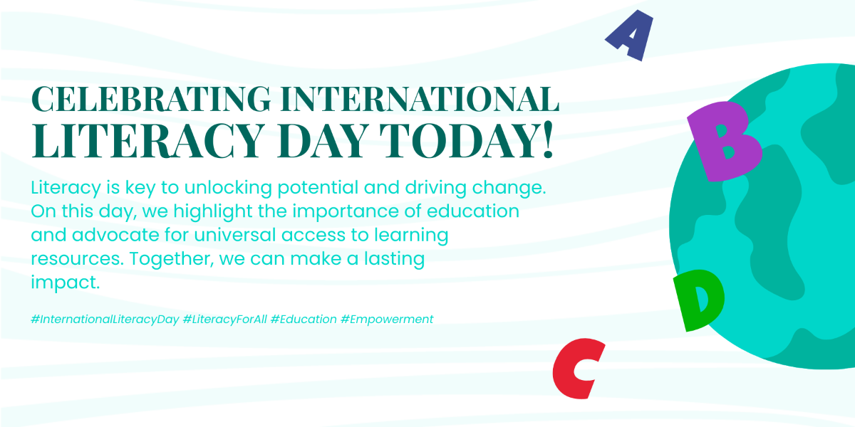 International Literacy Day X Post Template - Edit Online & Download