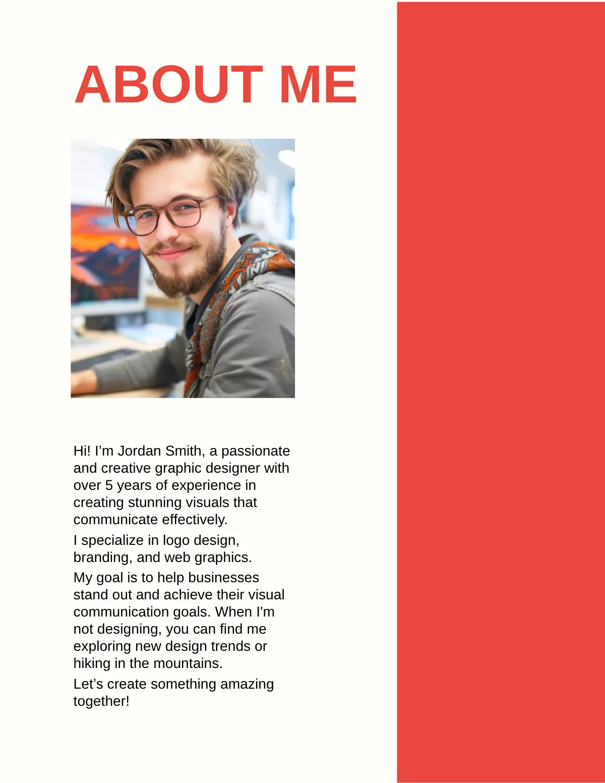 Freelancer Portfolio Template to Edit Online