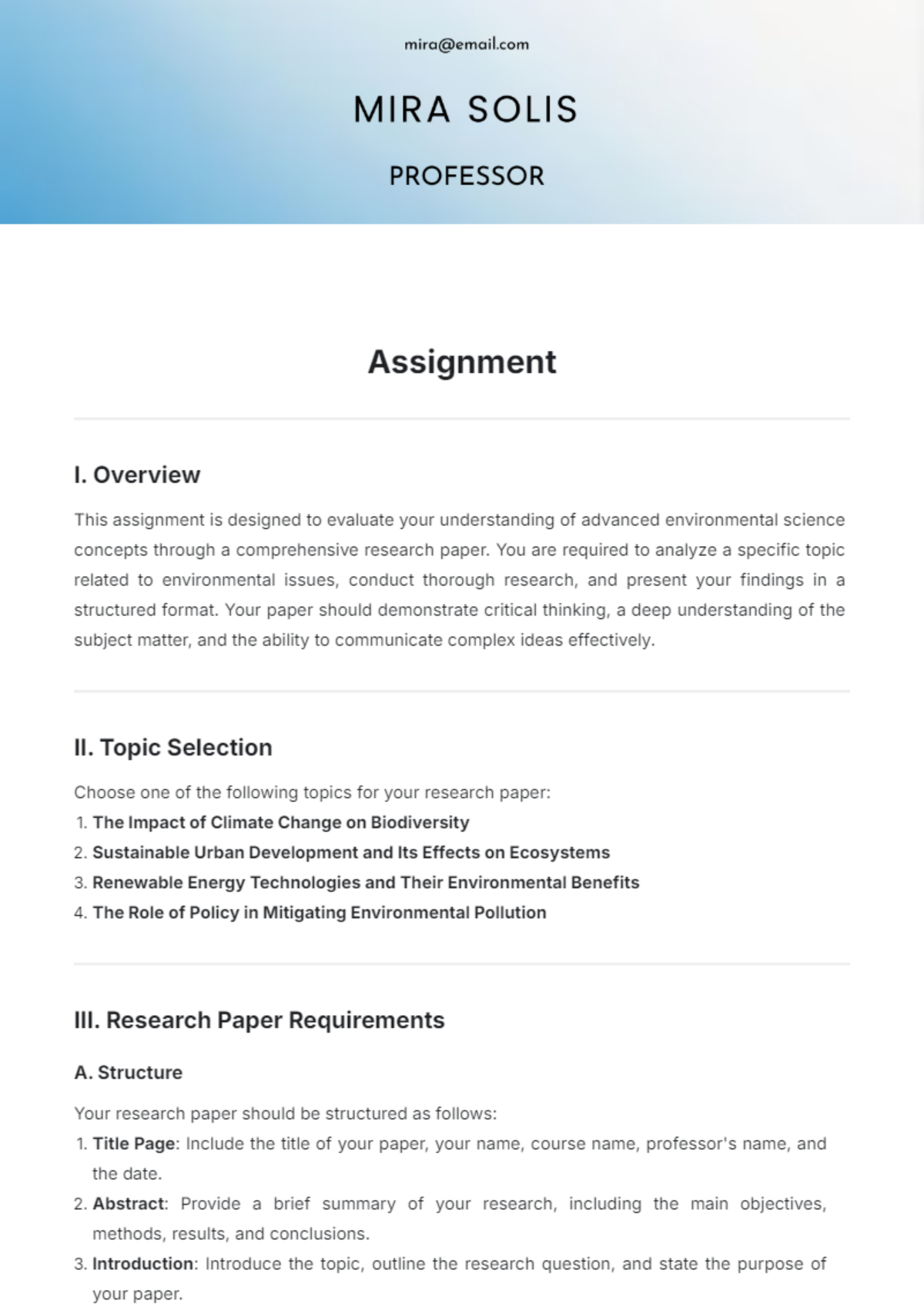 Assignment Template - Edit Online & Download