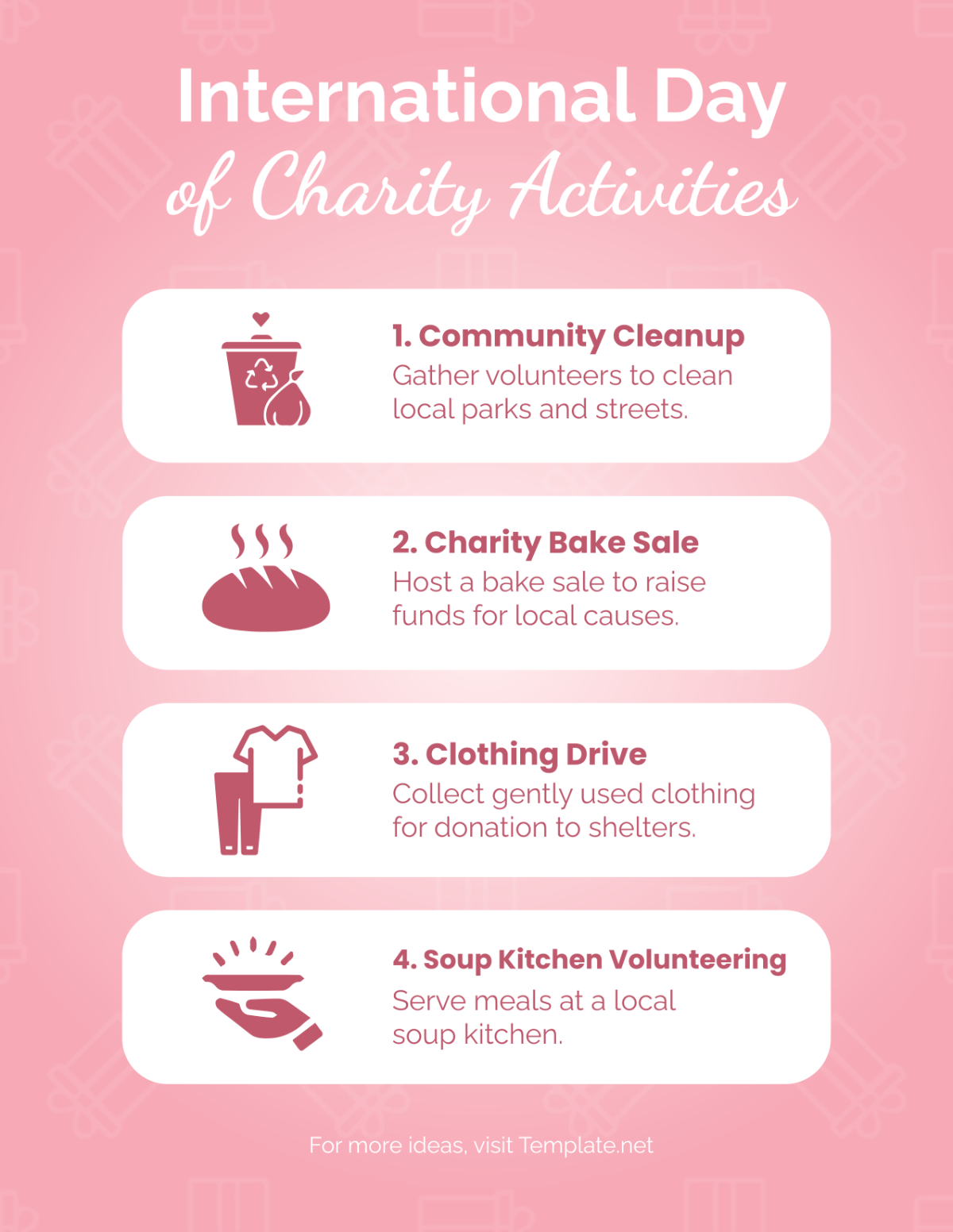 International Day of Charity Activities Template - Edit Online & Download