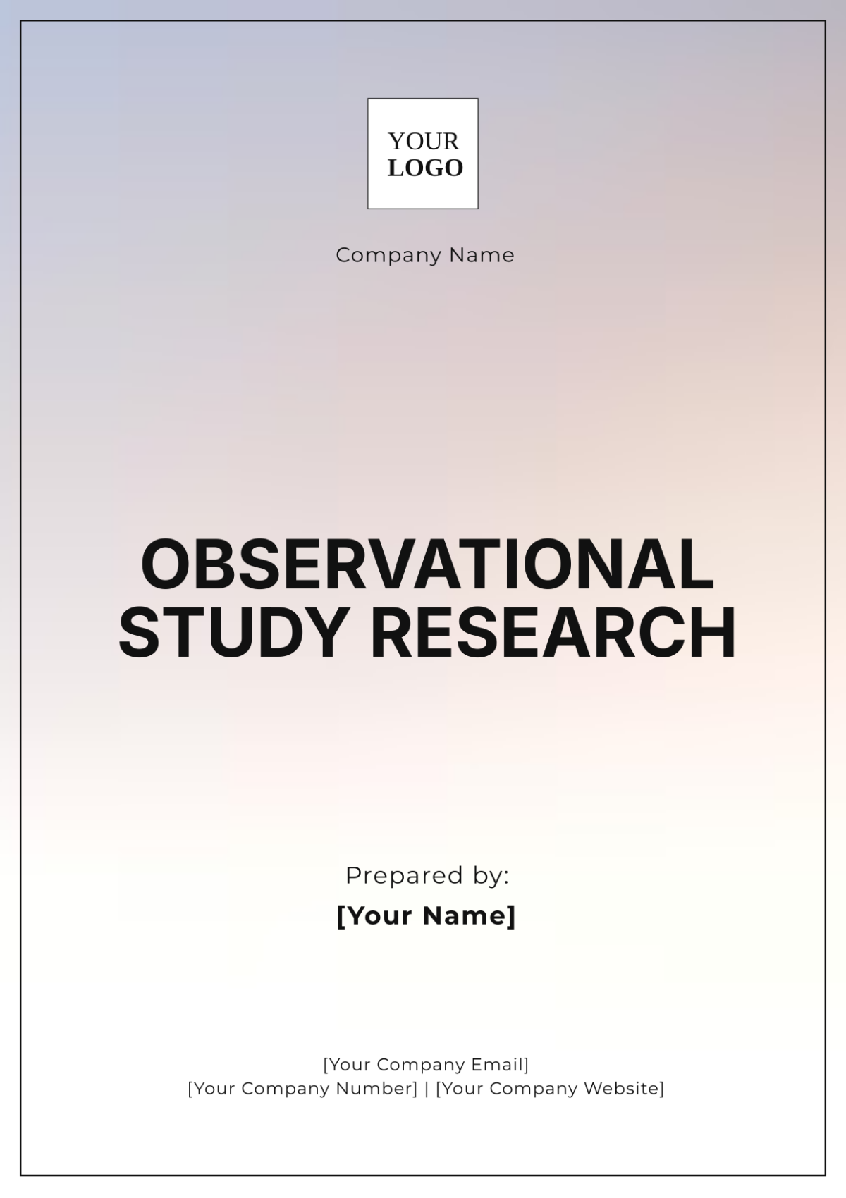 Observational Study Research Template - Edit Online & Download