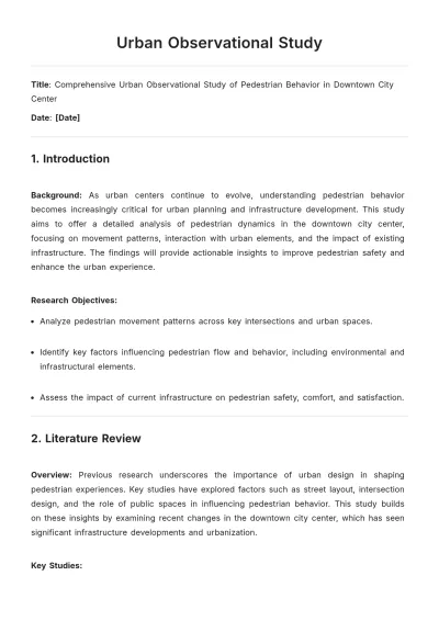 Free Urban Observational Study Template to Edit Online