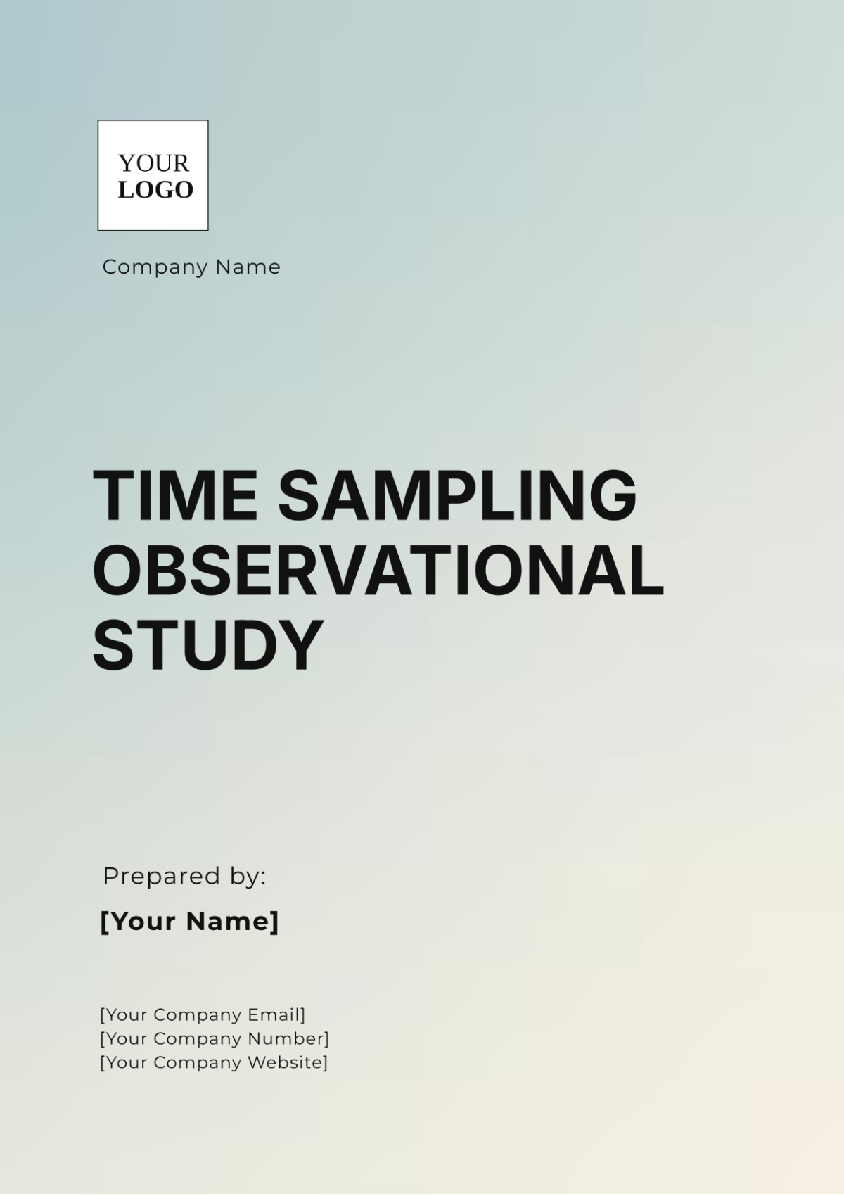 Time Sampling Observational Study Template - Edit Online & Download