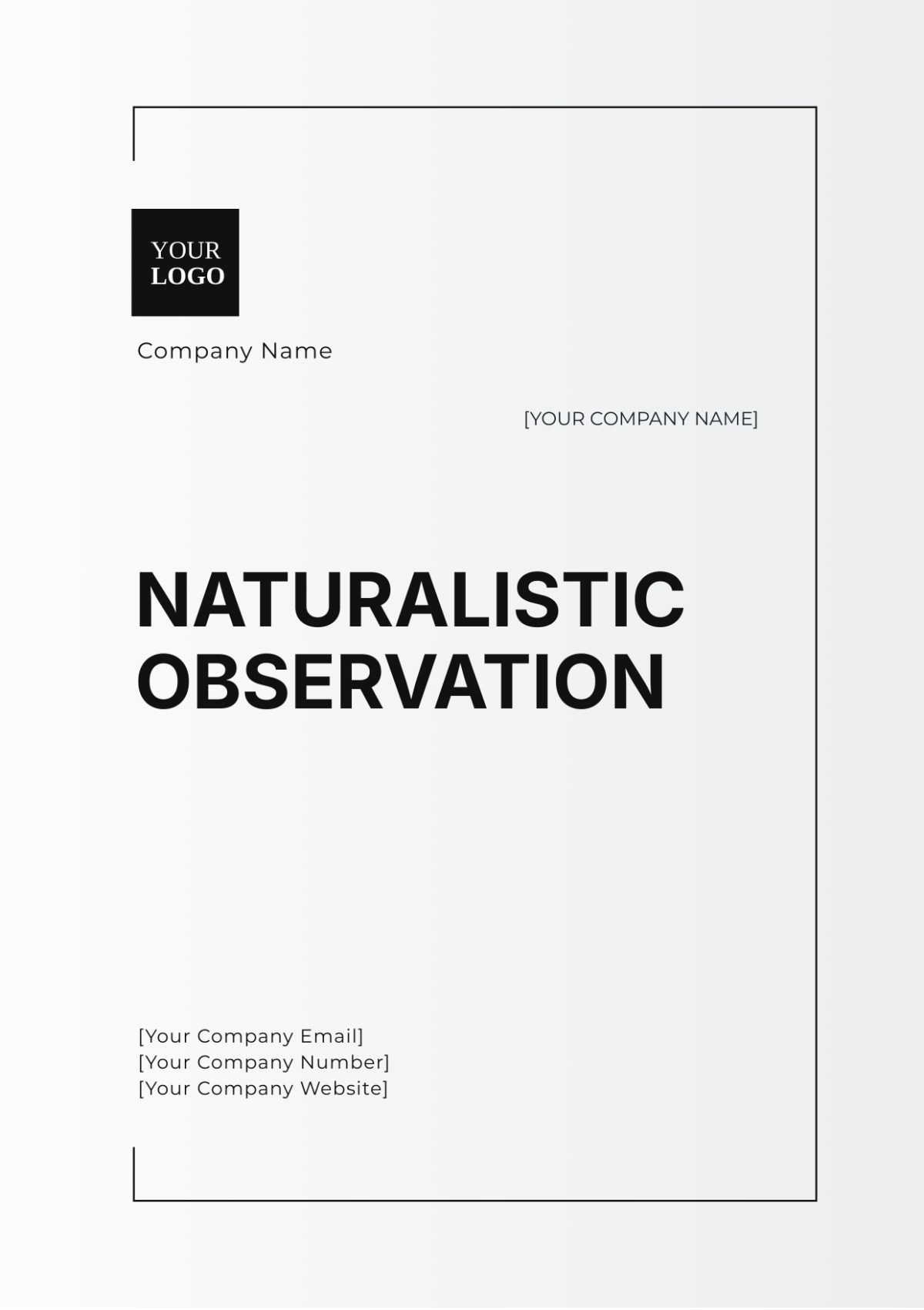 Naturalistic Observation Template - Edit Online & Download