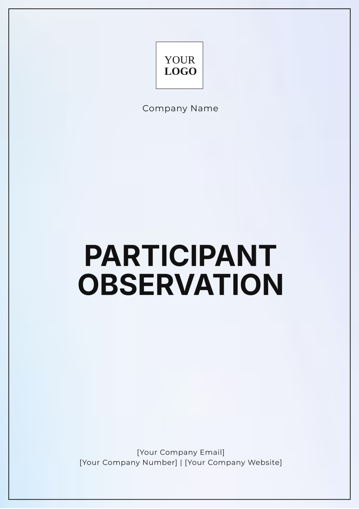 Participant Observation Template - Edit Online & Download