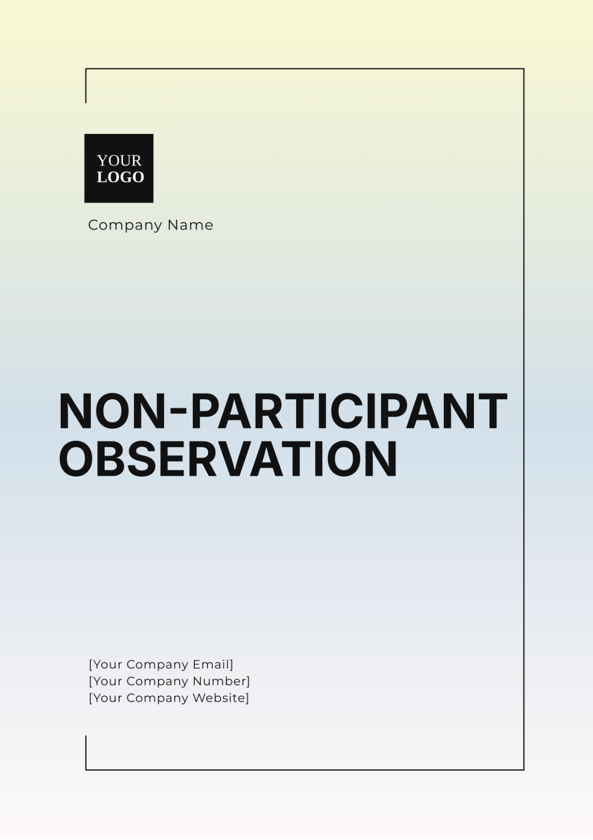 Non-Participant Observation Template - Edit Online & Download