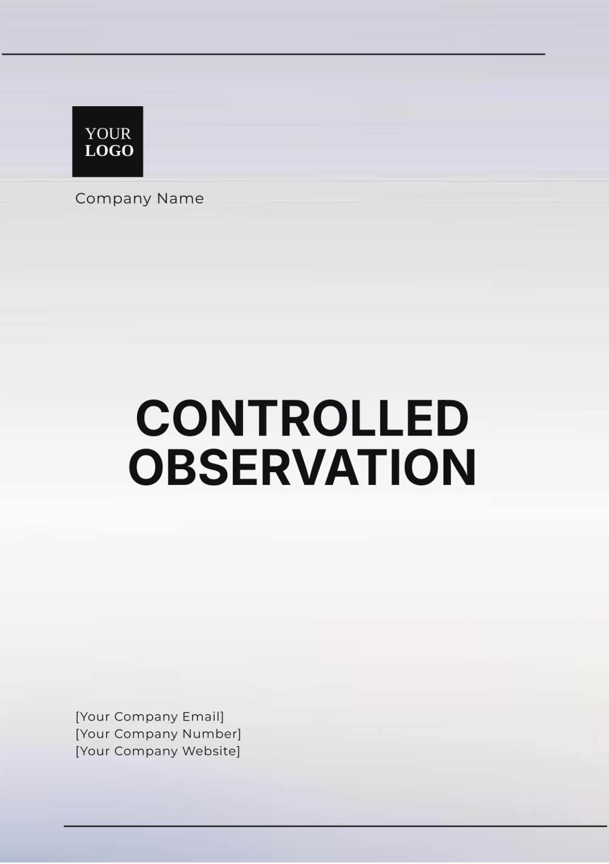 Controlled Observation Template - Edit Online & Download