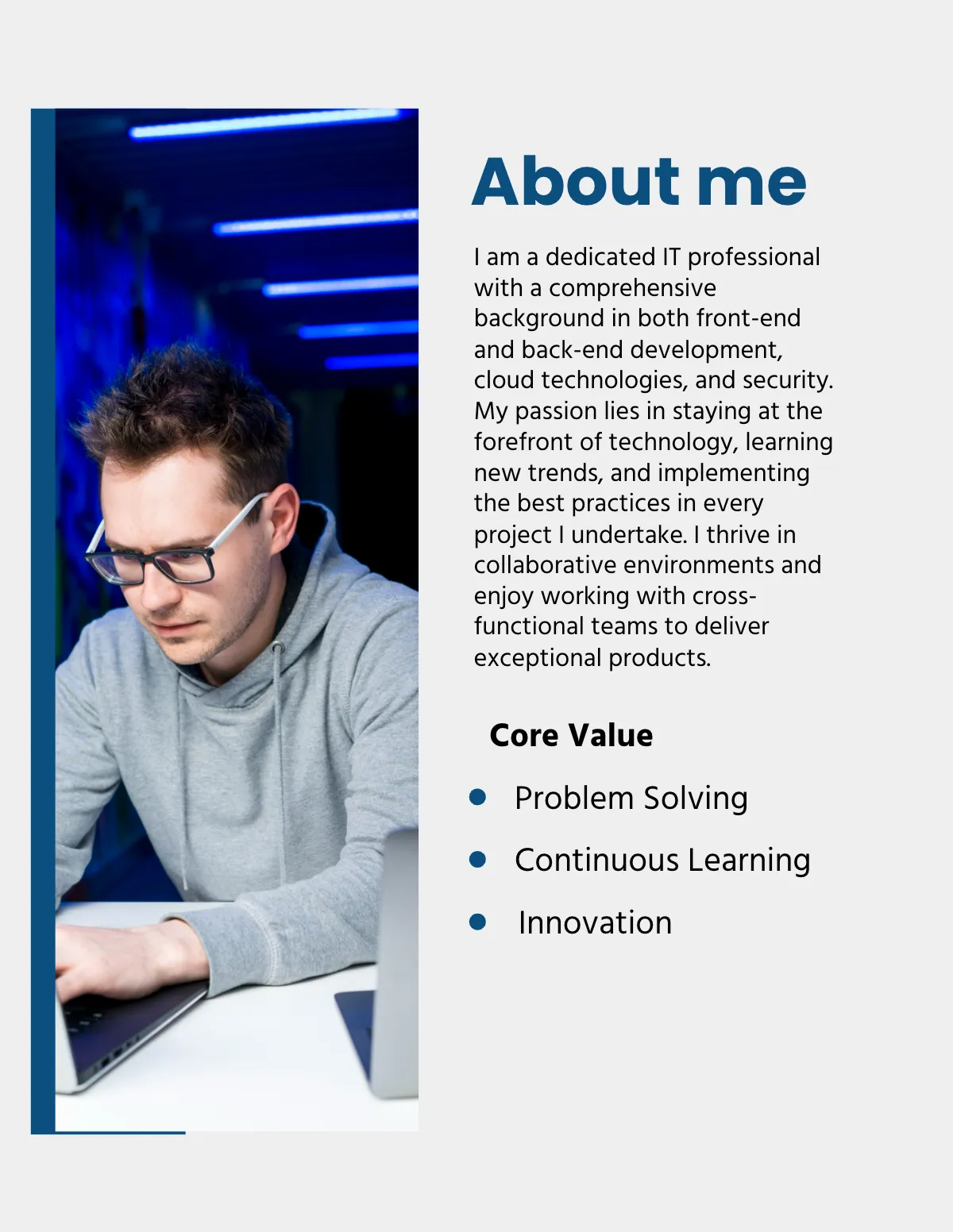 Free IT Professional Portfolio Template to Edit Online