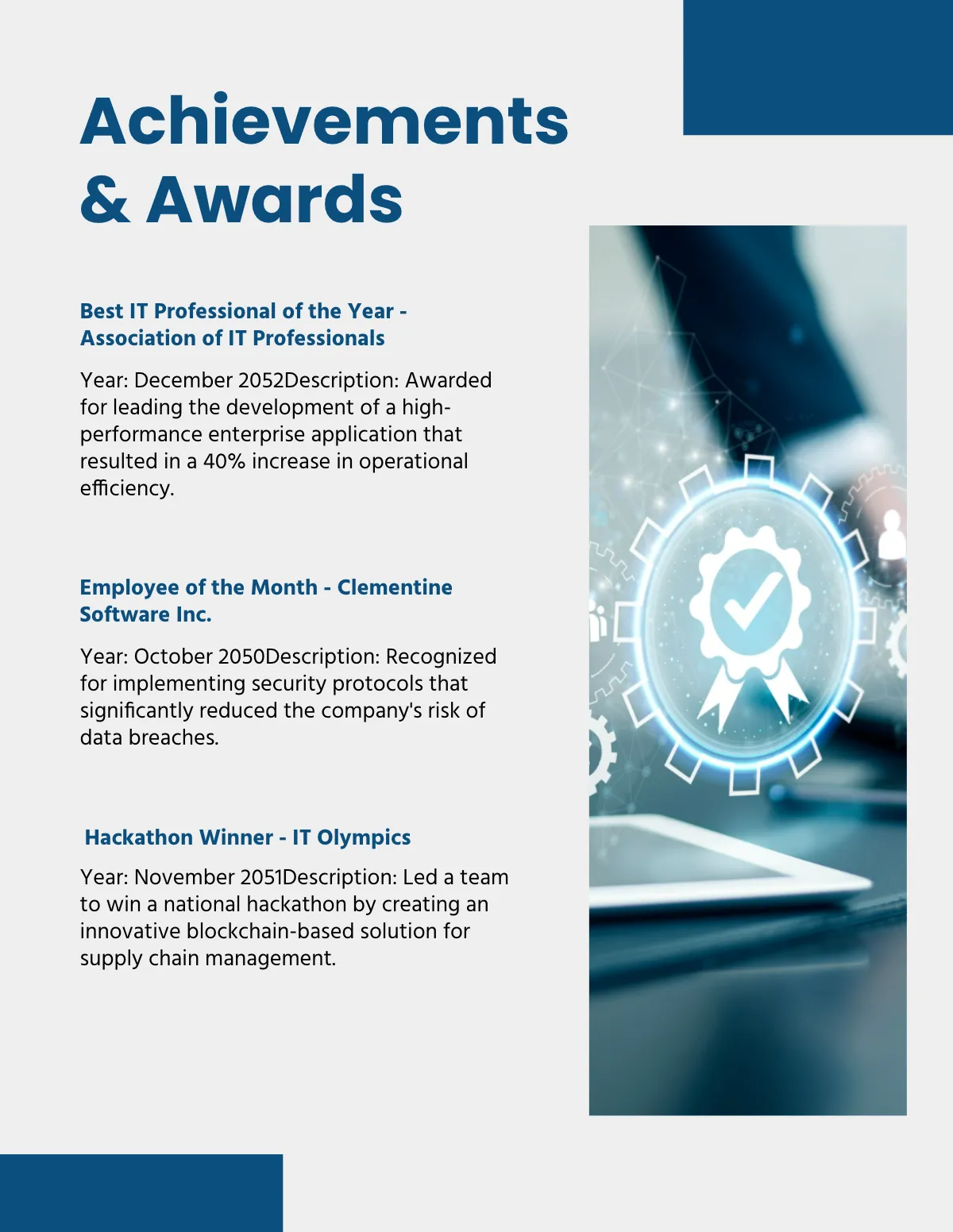 Free IT Professional Portfolio Template to Edit Online