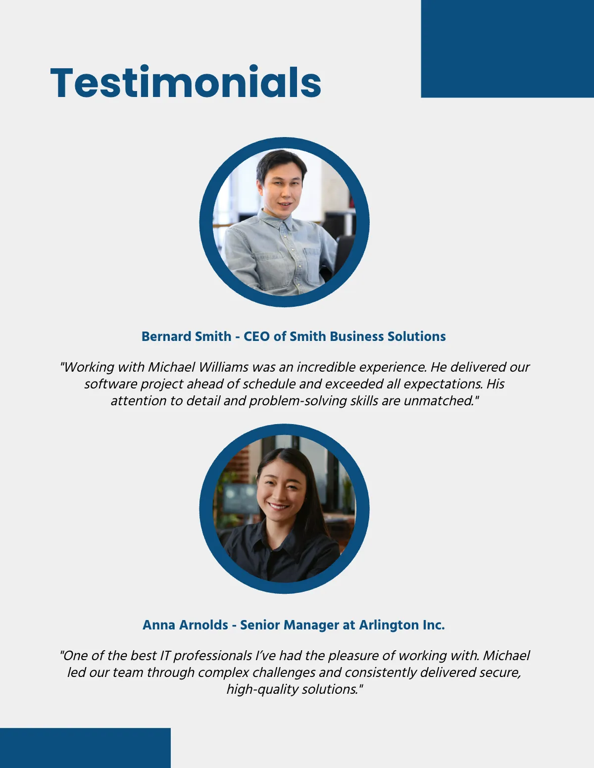 Free IT Professional Portfolio Template to Edit Online