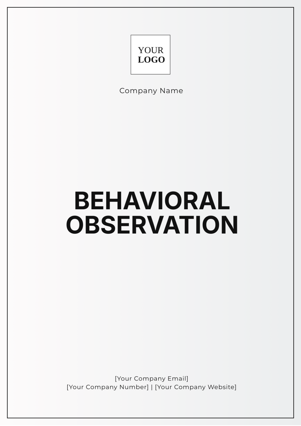 Behavioral Observation Template - Edit Online & Download