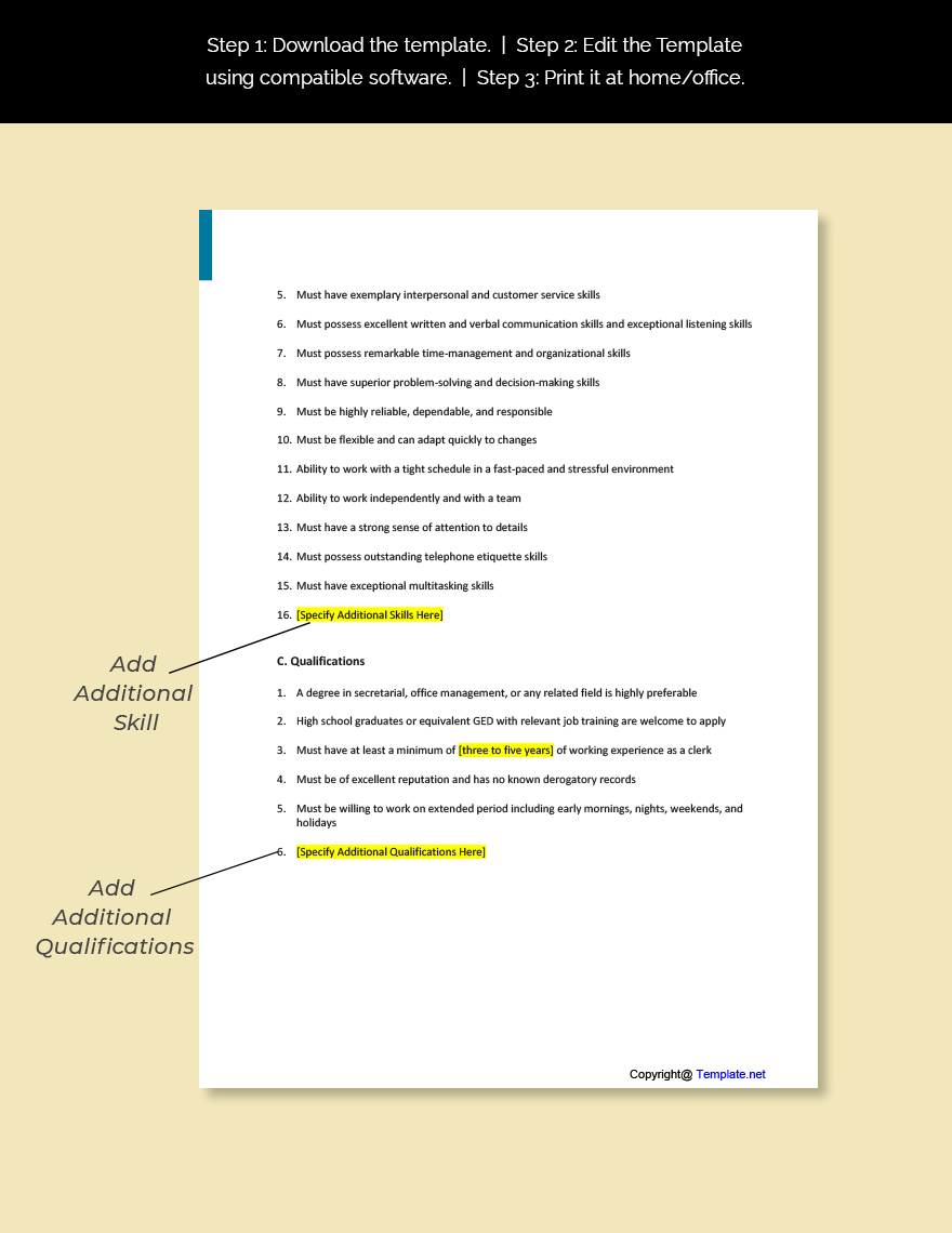 Free Human Resources Clerk Job Description Template Download In Word